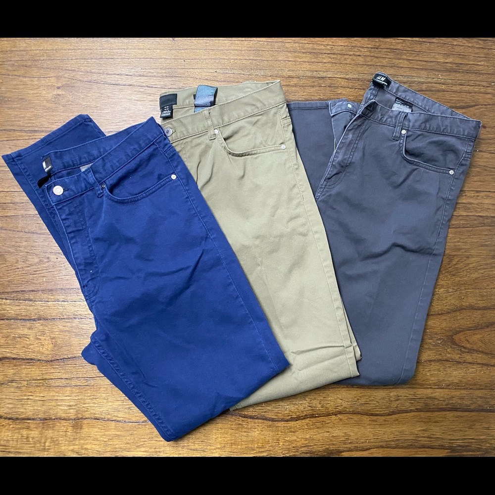 3 pairs Men’s  H&M Skinny fit Pants
